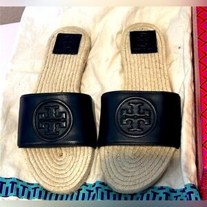 Tory Burch Benton Open Toe Espadrille Slide 7.5